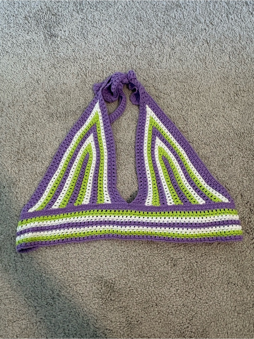 Festival Handmade Crochet Halter Top Fairy Core Open Knit Whimsical Coachella